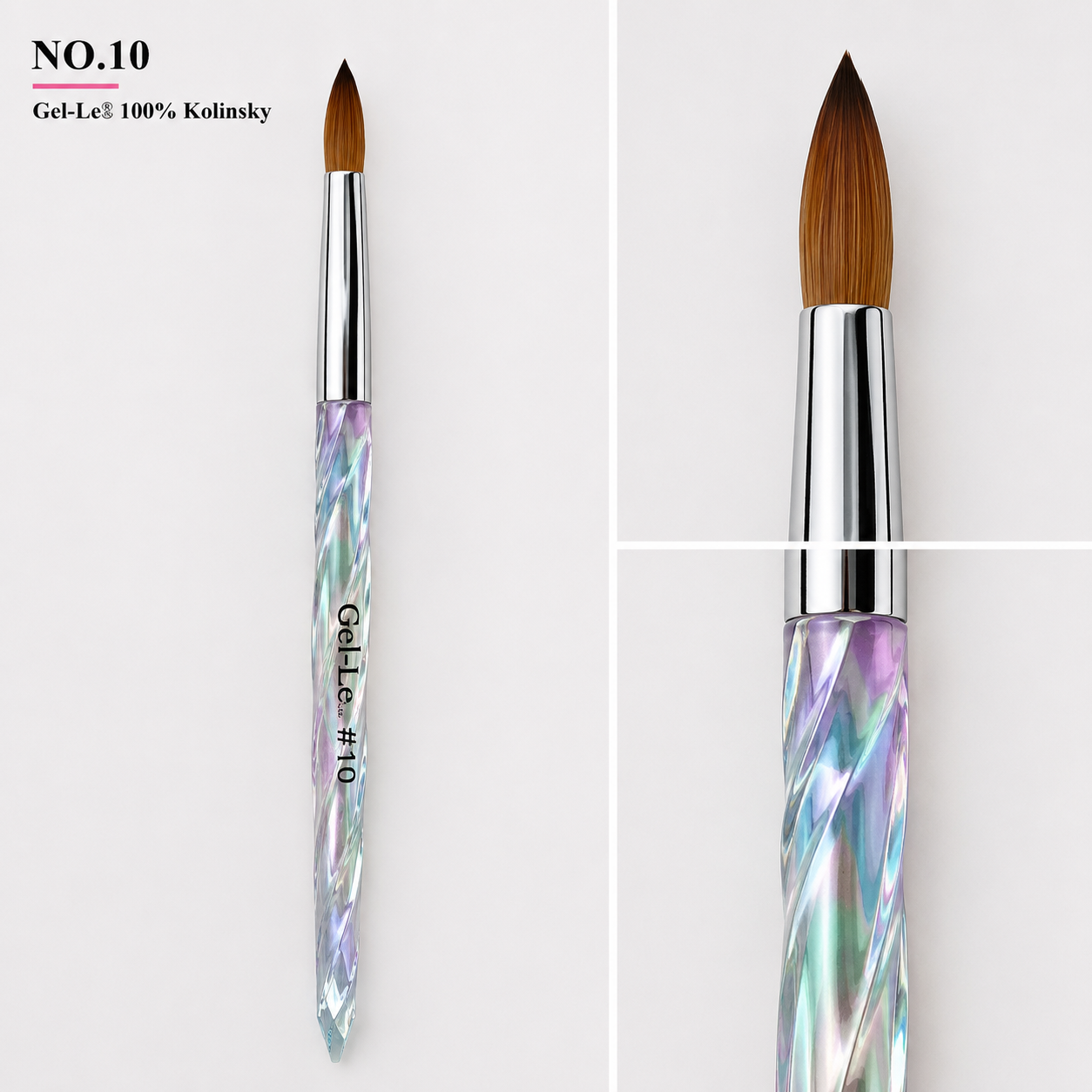 Gel-Le - Acrylic Brush 100% Kolinsky (Crystal Handle)(Pressed)