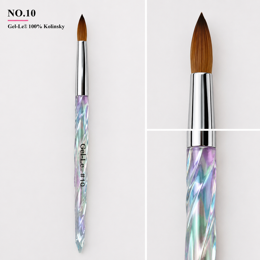 Gel-Le - Acrylic Brush 100% Kolinsky (Crystal Handle)(Pressed)
