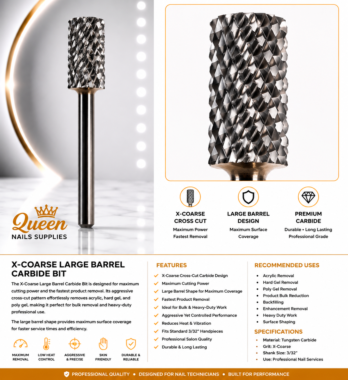Carbide Bits X Coarse - Large Barrel
