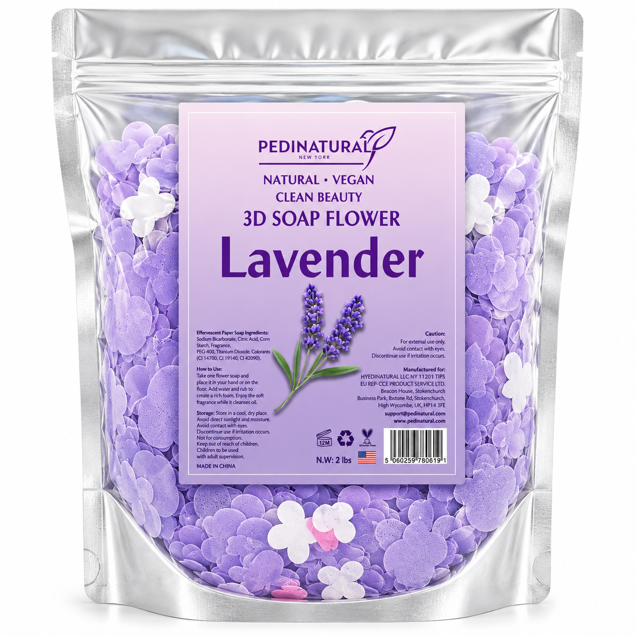 PediNatural 3D Soap Flowers – Effervescent Pedicure Soak | 2 lb
