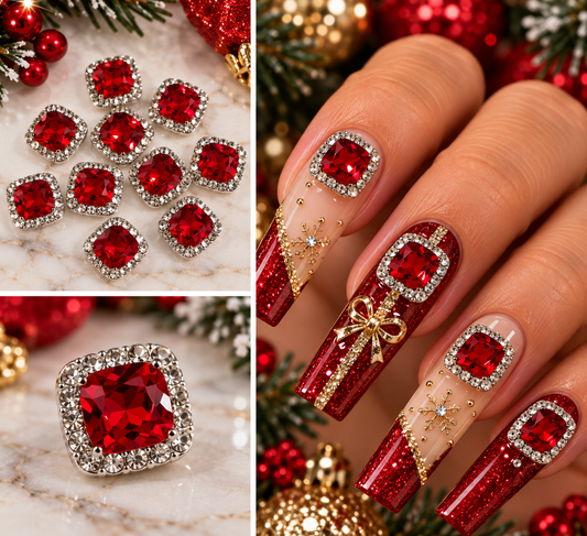 Queen - Nail Charms 10pc - #067  Ruby Red Crystal Charm❤️
