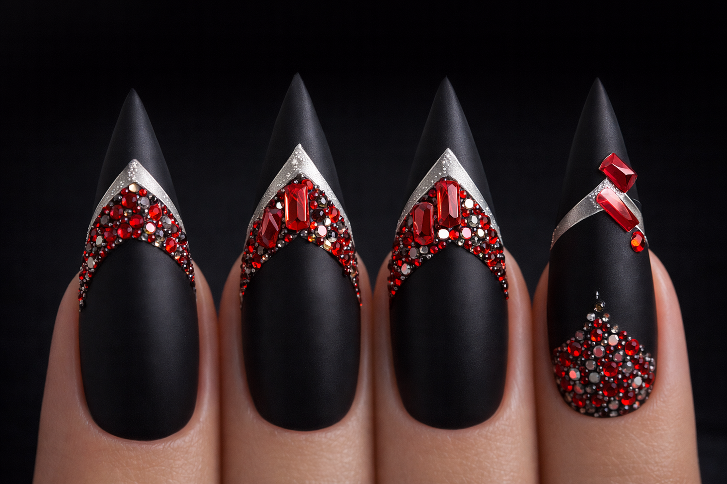 Queen - Red Rhinestone  - Gems - Duo Set - #22