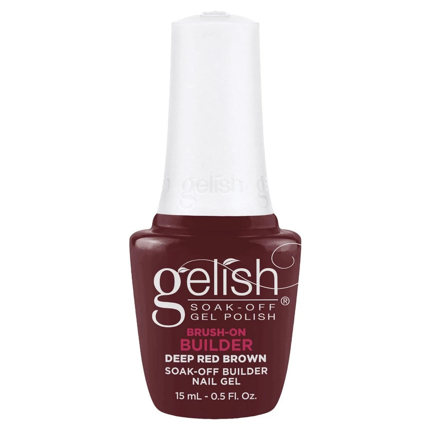Gelish Brush-On Builder Gel - Deep Red Brown .5oz