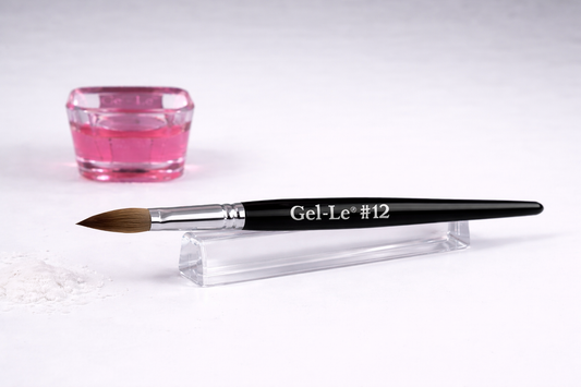 Gel-Le - Acrylic Brush #12 Kolinsky - Black Handle (Pressed)