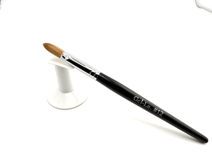 Gel-Le - Acrylic Brush #12 Kolinsky - Black Handle (Pressed)