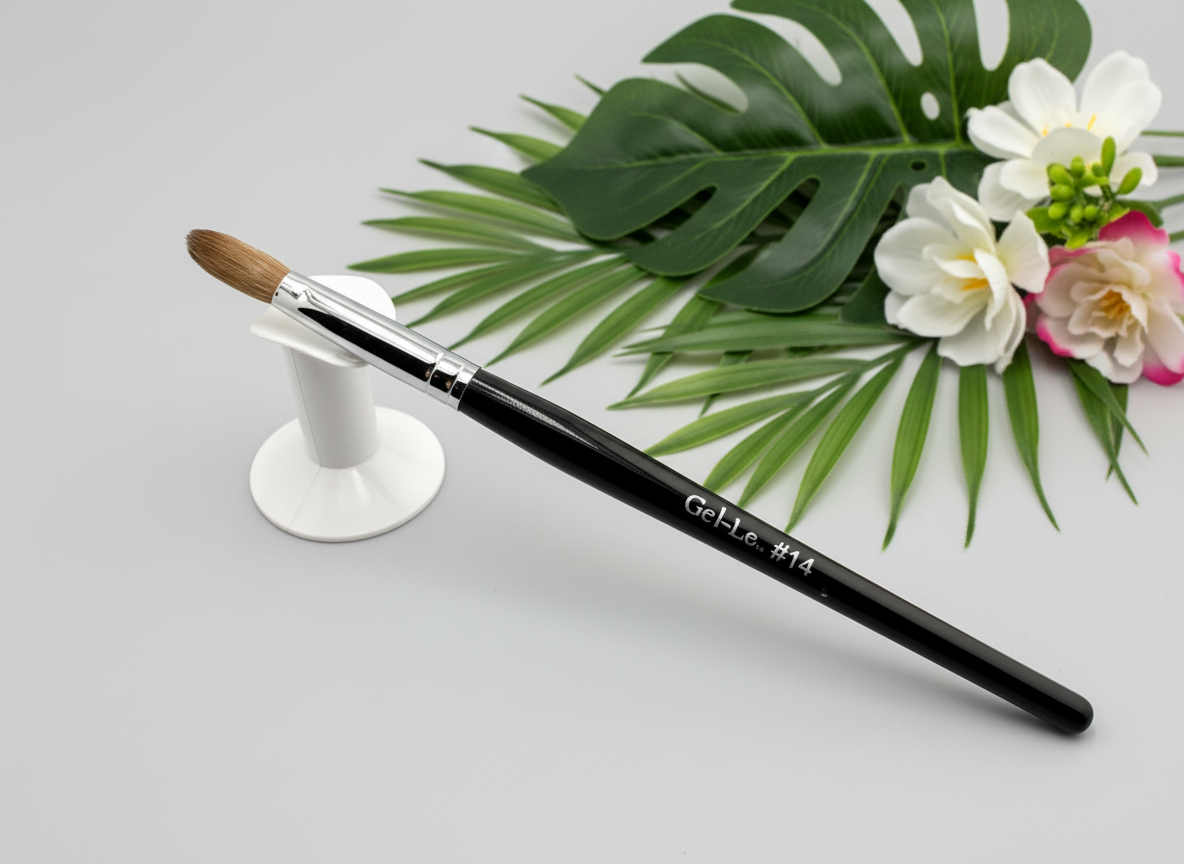 Gel-Le - Acrylic Brush #14 Kolinsky - Black Handle (Pressed)