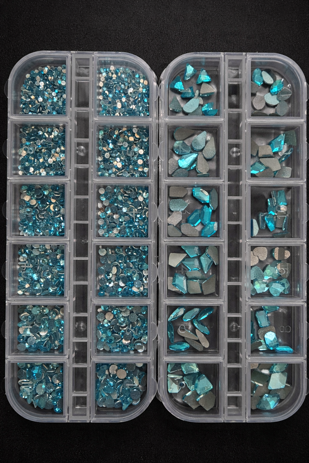 Queen - Aqua Rhinestone - Gems - Duo Set - #17