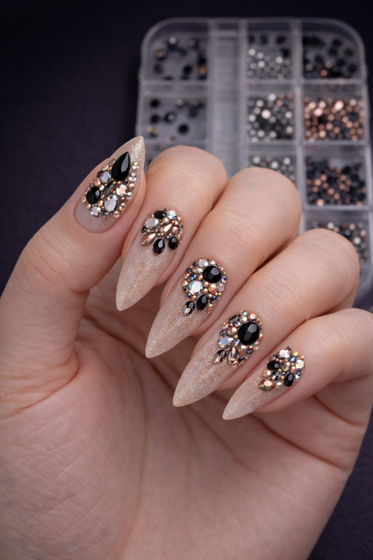 Queen - Black Beads - Pearls - 3D - #73