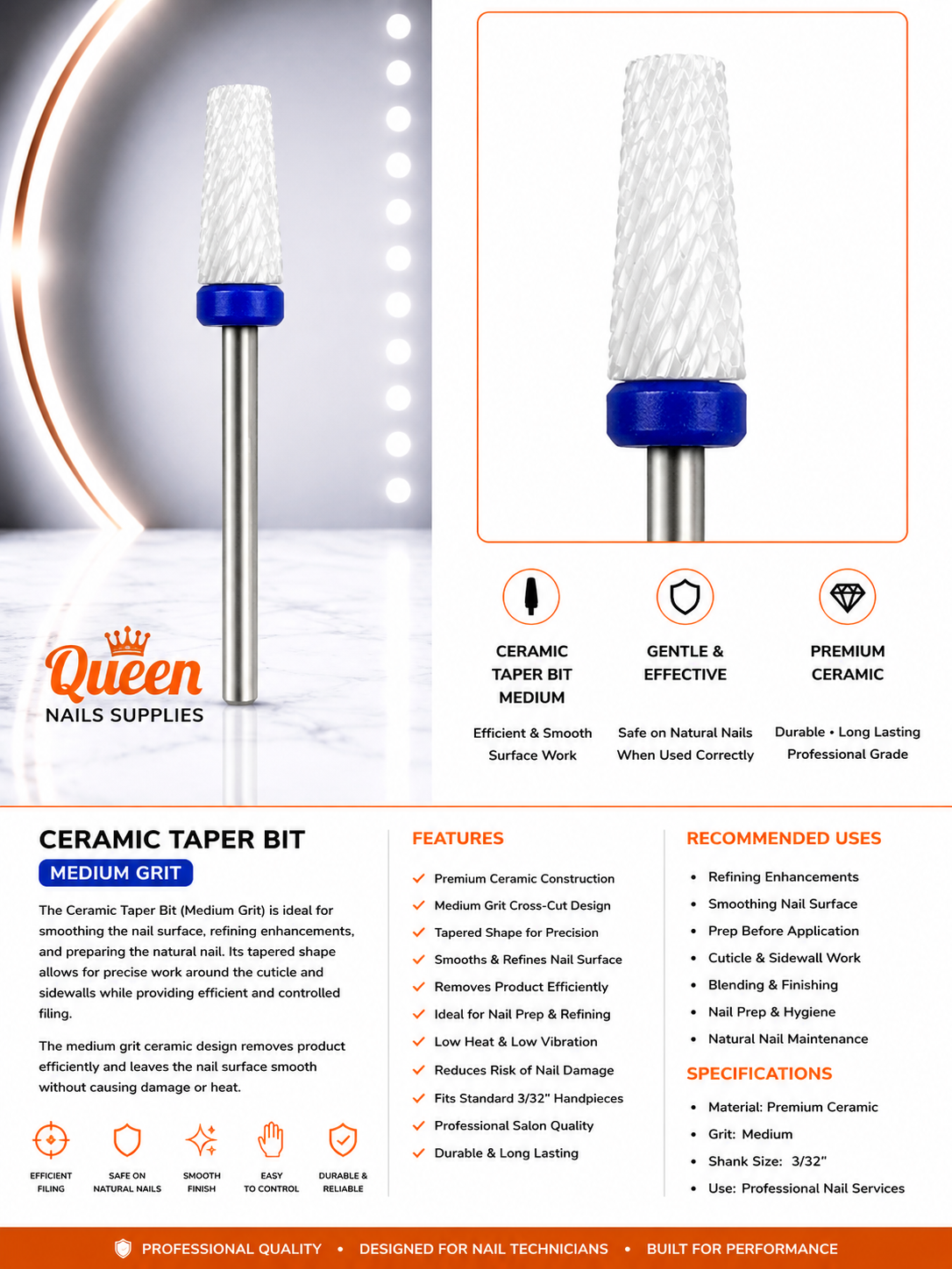 Ceramic Taper Bits - Medium