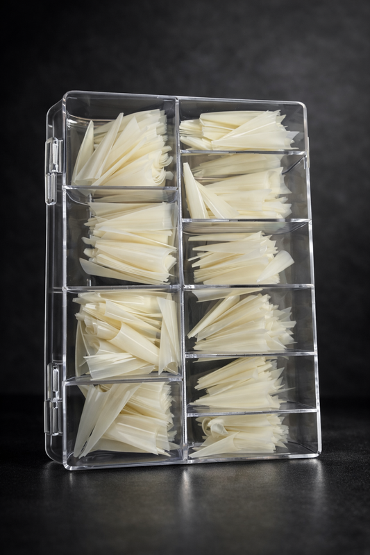 Queen - Natural Stiletto Nail Tips 500pc (Half-Moon)