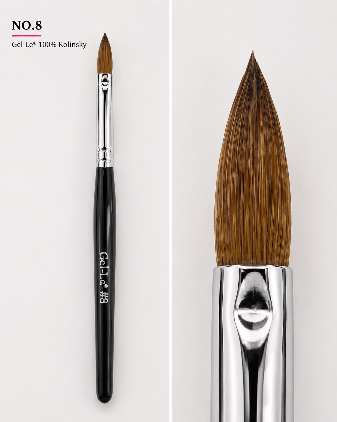 Gel-Le - Acrylic Brushes Kolinsky - Black Handle (Pressed)