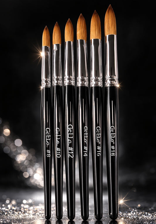 Gel-Le - Acrylic Brushes #16 Kolinsky - Black Handle (Pressed)