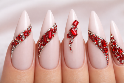 Queen - Red Rhinestone  - Gems - Duo Set - #22