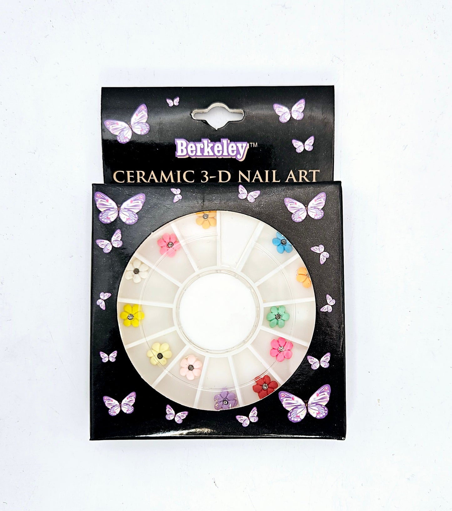 Berkeley - Ceramic 3-D Nail Art - Flower w/ Stone