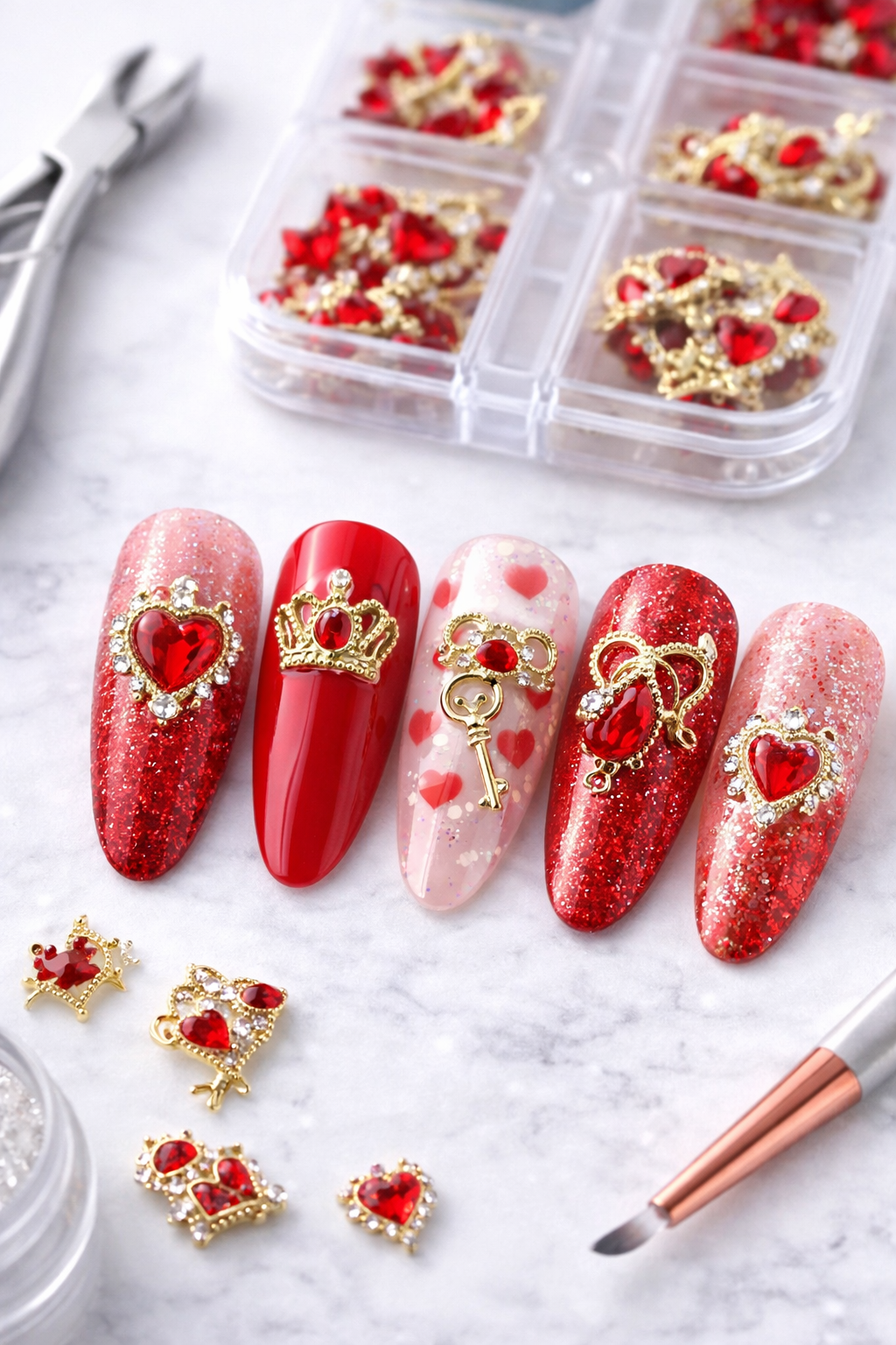 Gel-Le - Heart Charms Red Assorted