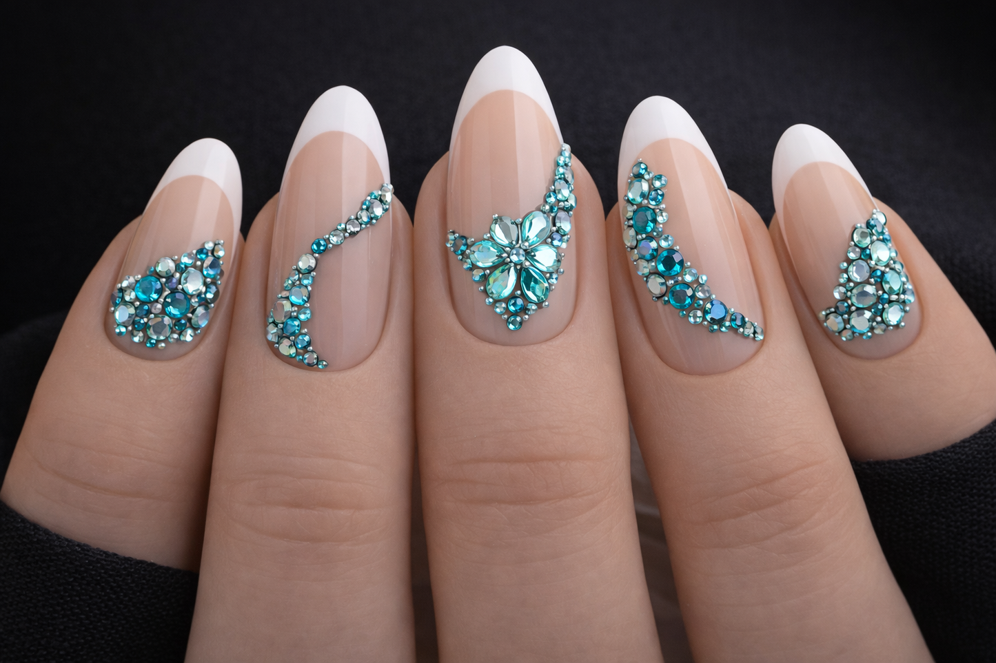 Queen - Aqua Rhinestone - Gems - Duo Set - #17