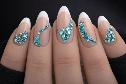 Queen - Aqua Rhinestone - Gems - Duo Set - #17