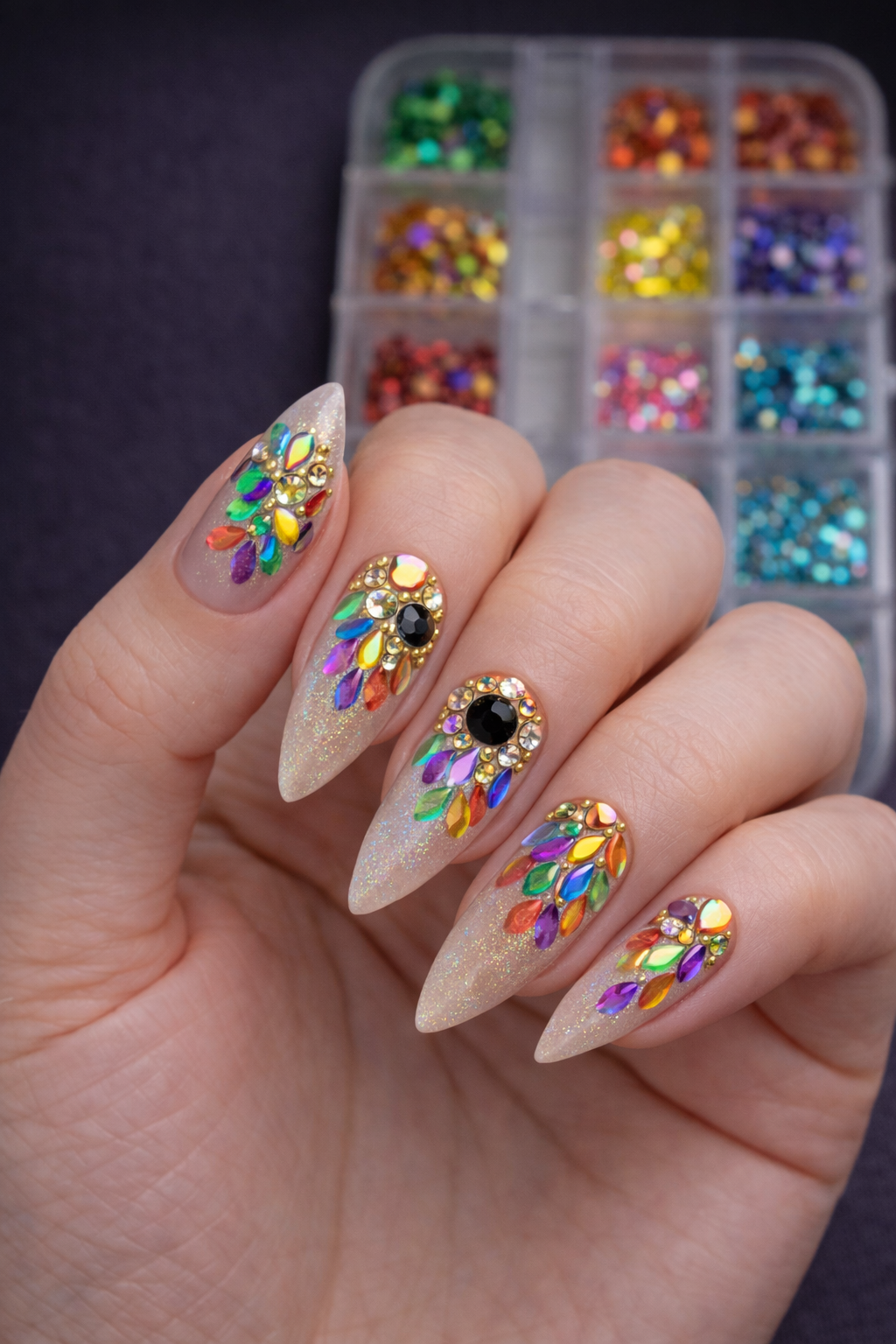 Queen - Confetti Nail Art- #74