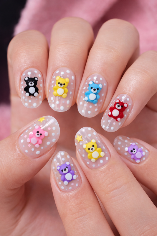 Berkeley - Ceramic 3-D Nail Art - Teddy Bear