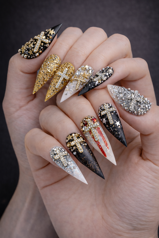 Gel-Le - Cross & Stars Charms 3D
