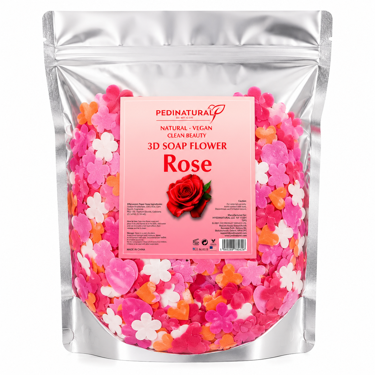 PediNatural 3D Soap Flowers – Effervescent Pedicure Soak | 2 lb