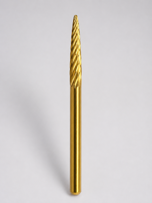 Carbide Bit | Under The Nail - 3/32" Shank - Gold - Pointed head