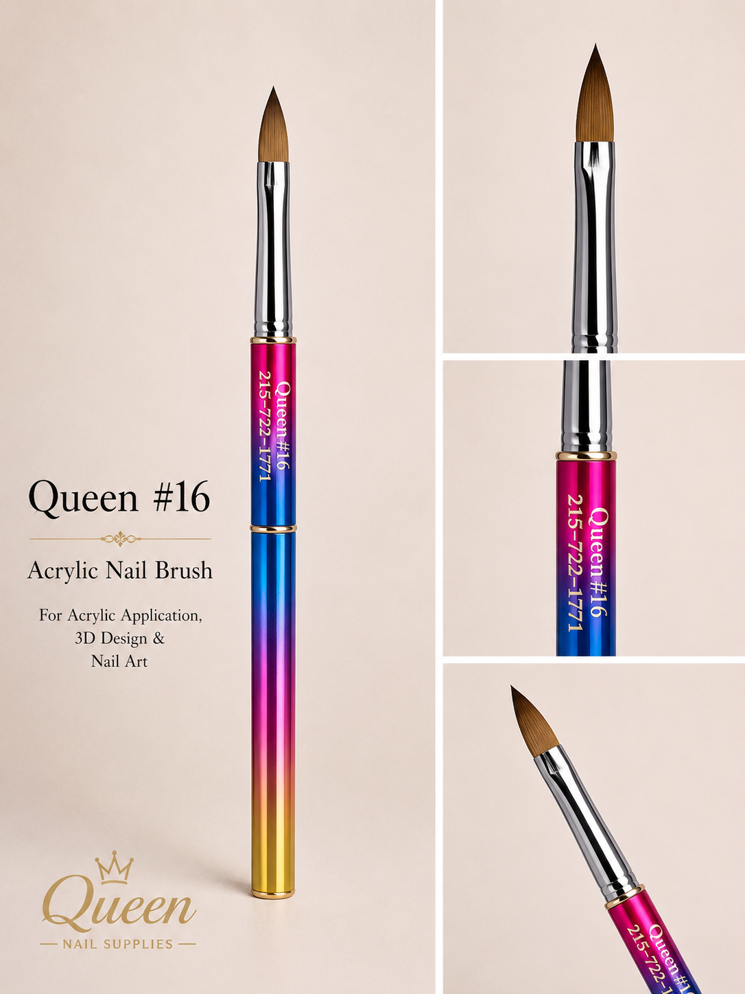 Queens - Acrylic Brushes Kolinsky - Unicorn Handle