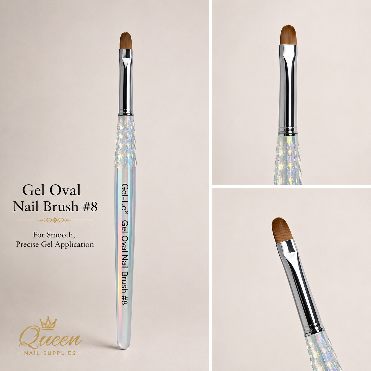 Gel -Le Gel Brush Oval Nail Brush #8