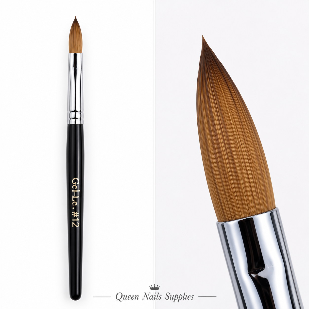 Gel-Le - Acrylic Brushes Kolinsky - Black Handle (Pressed)