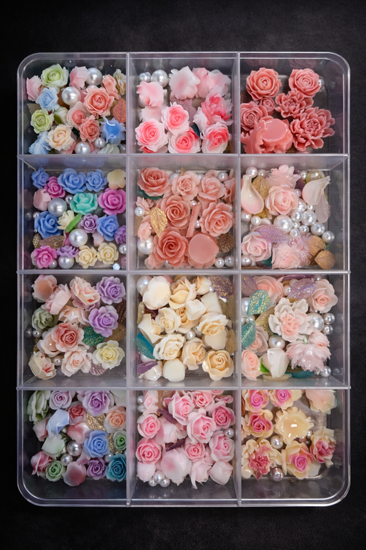 3D Flowers Pastel - Nail Charms