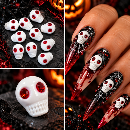 Queen - Nail Charms 10pc - #423 Skulls - Halloween