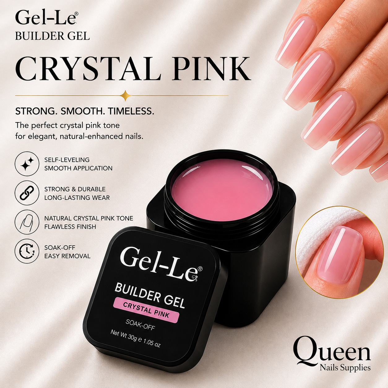 Gel-Le - Builder Gels - Crystal Pink  (1oz)