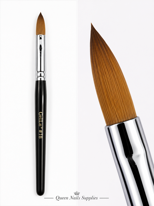 Gel-Le - Acrylic Brushes #18 Kolinsky - Black Handle (Pressed)