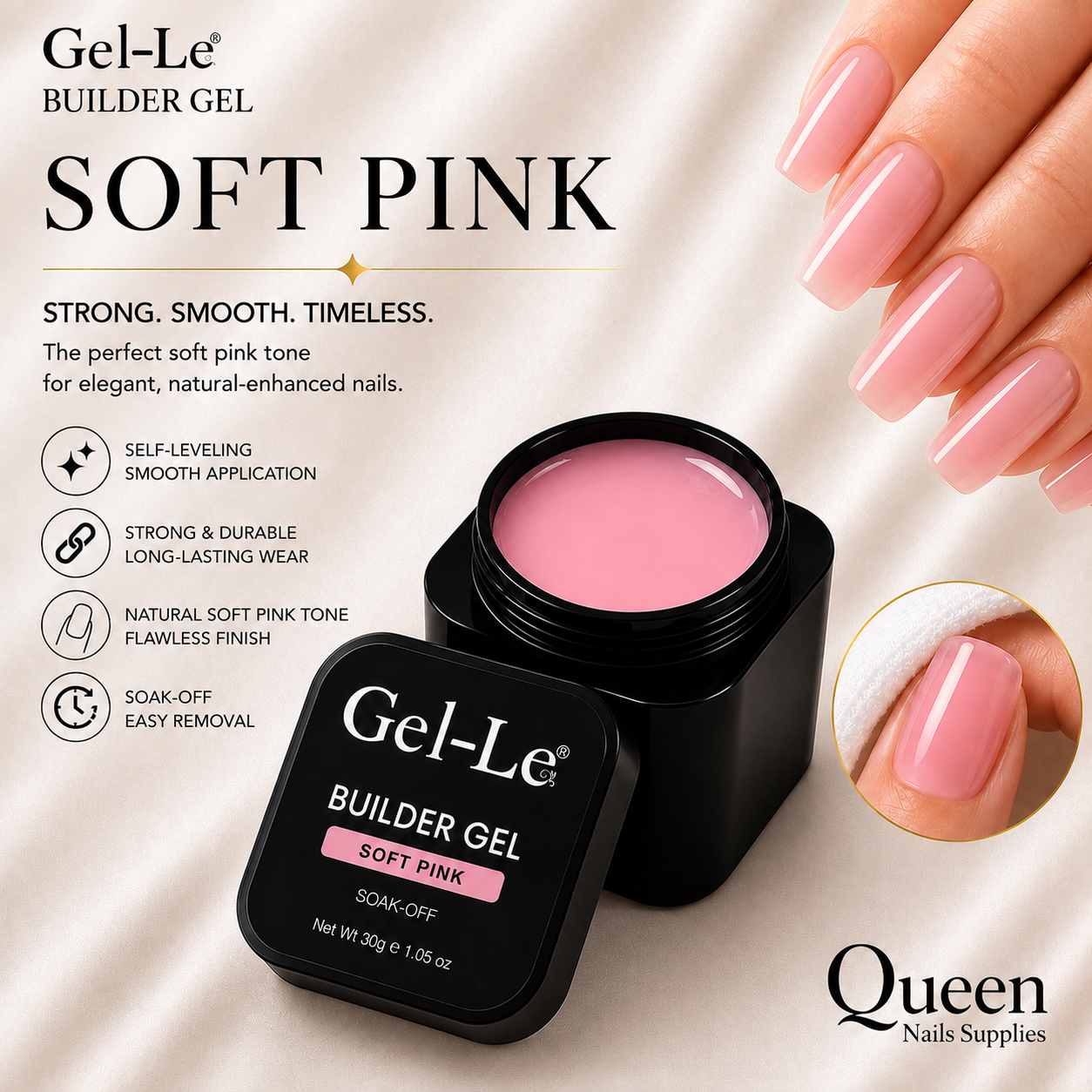 Gel-Le - Builder Gels - Soft Pink  (1oz)