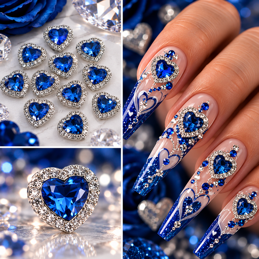 Queen - Nail Charms 10pc - #065 Blue Hearts