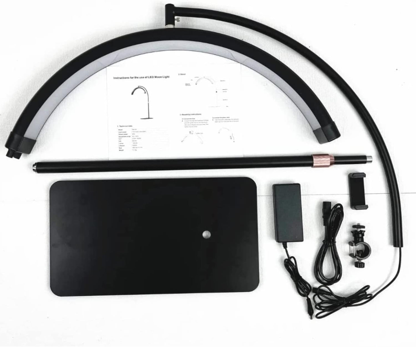 Half Moon Ring Light With Stand (Black)