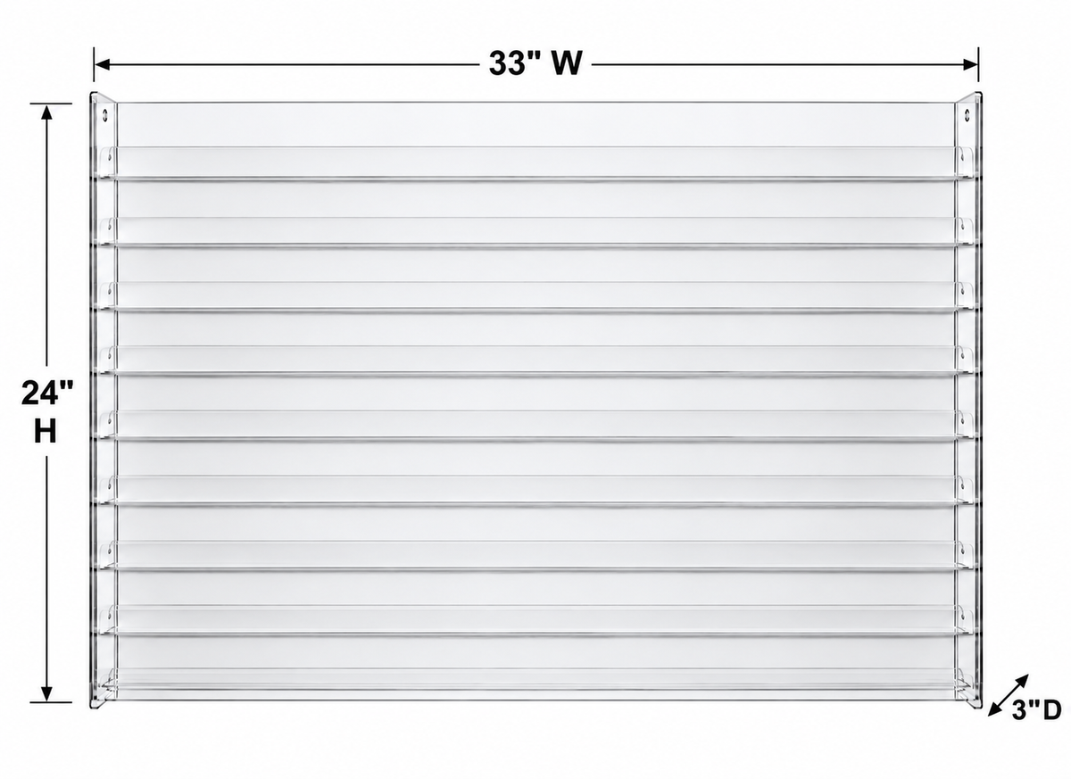 Dip Powder Wall Rack - Acrylic Display - 2oz (120 Jars)