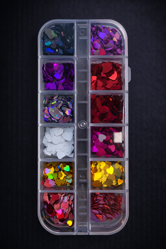 Queen - Heart Confetti Holographic Assorted colors