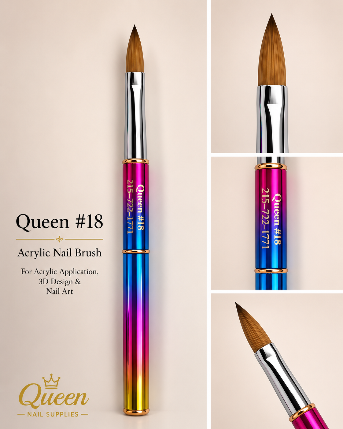 Queens - Acrylic Brushes Kolinsky - Unicorn Handle