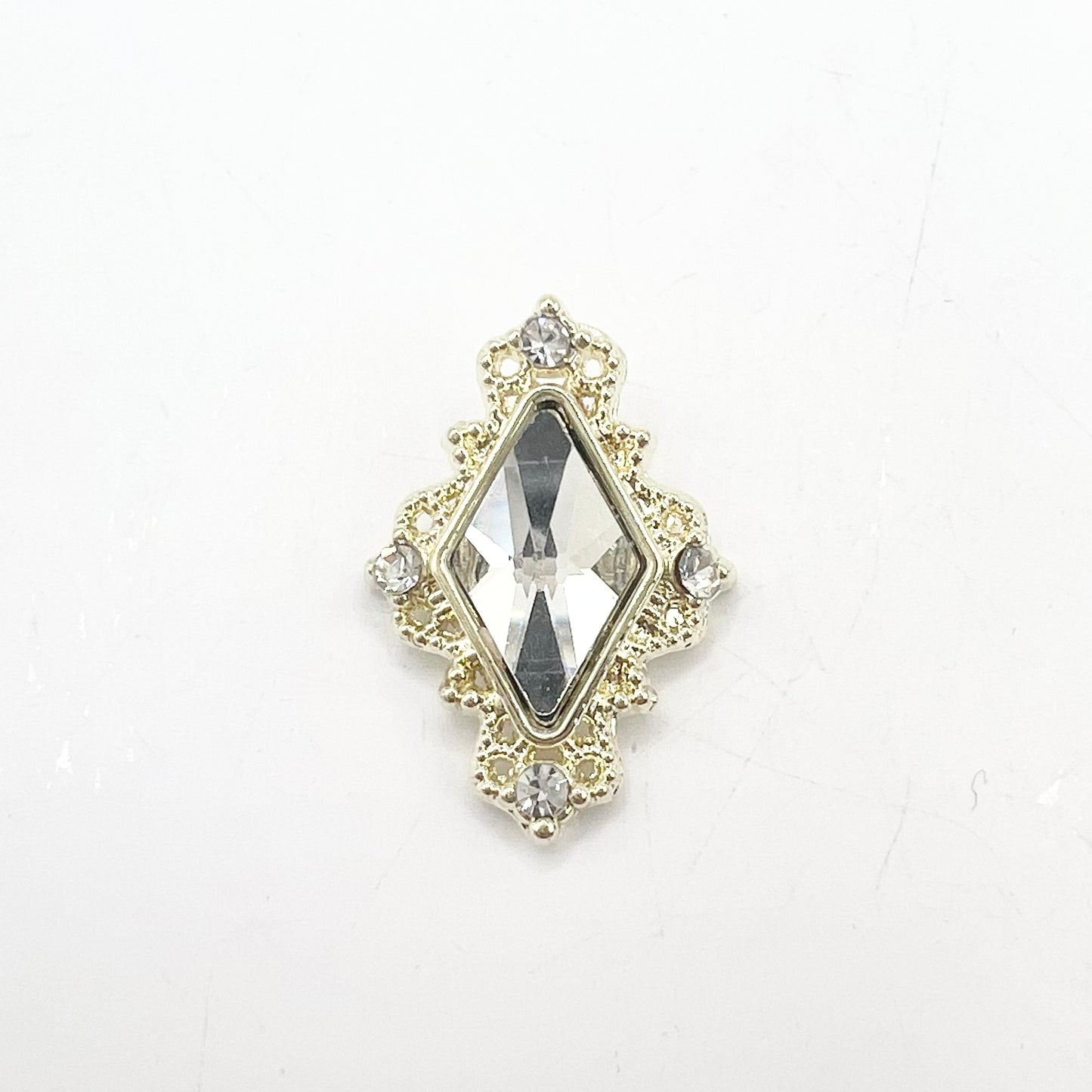 Queen - Nail Charms 10pc - #015 Gold White Diamonds