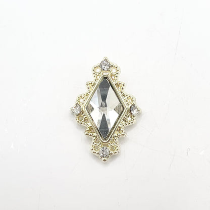 Queen - Nail Charms 10pc - #015 Gold White Diamonds