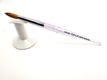 Gel-Le - Acrylic Brush - 100% Kolinsky (Clear Handle)(Not Pressed)
