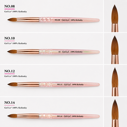 Gel-Le - Acrylic Brush -100% Kolinsky (Pink Handle)