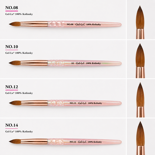 Gel-Le - Acrylic Brush -100% Kolinsky (Pink Handle)