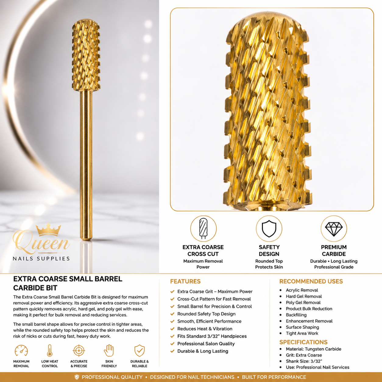 Carbide Safety Bit - Small Barrel - X Coarse