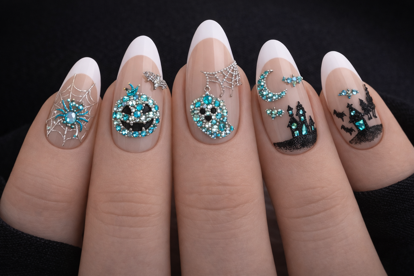Queen - Aqua Rhinestone - Gems - Duo Set - #17