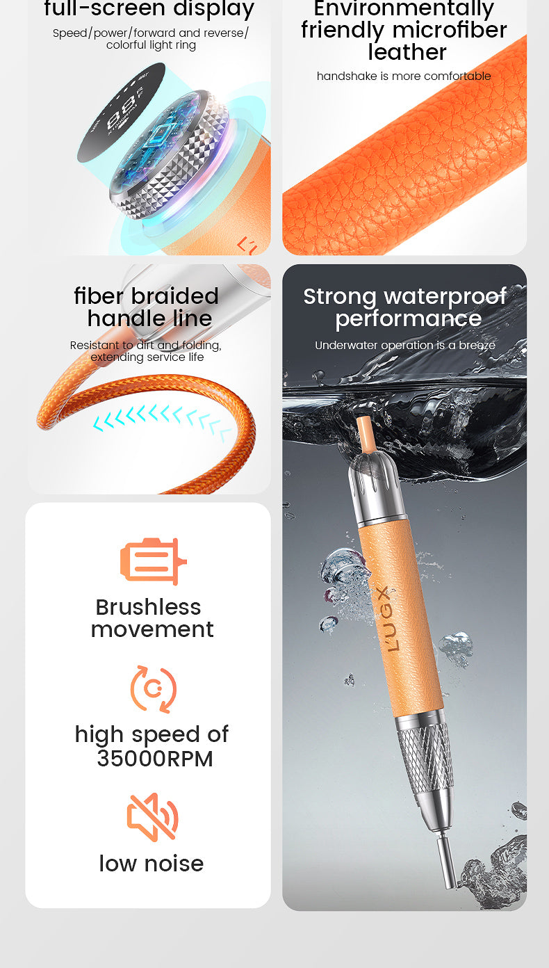 L'UGX - LG620 Nail Drill Machine 35,000RPM (Orange) – Queen Nails