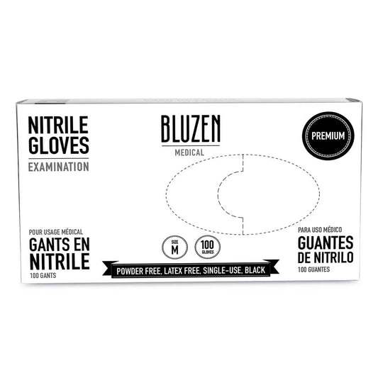 Bluzen - Black Nitrile Gloves - Medium