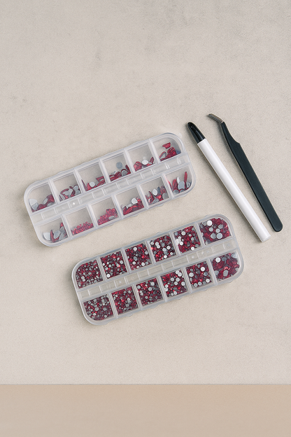 Queen - Red Rhinestone  - Gems - Duo Set - #22