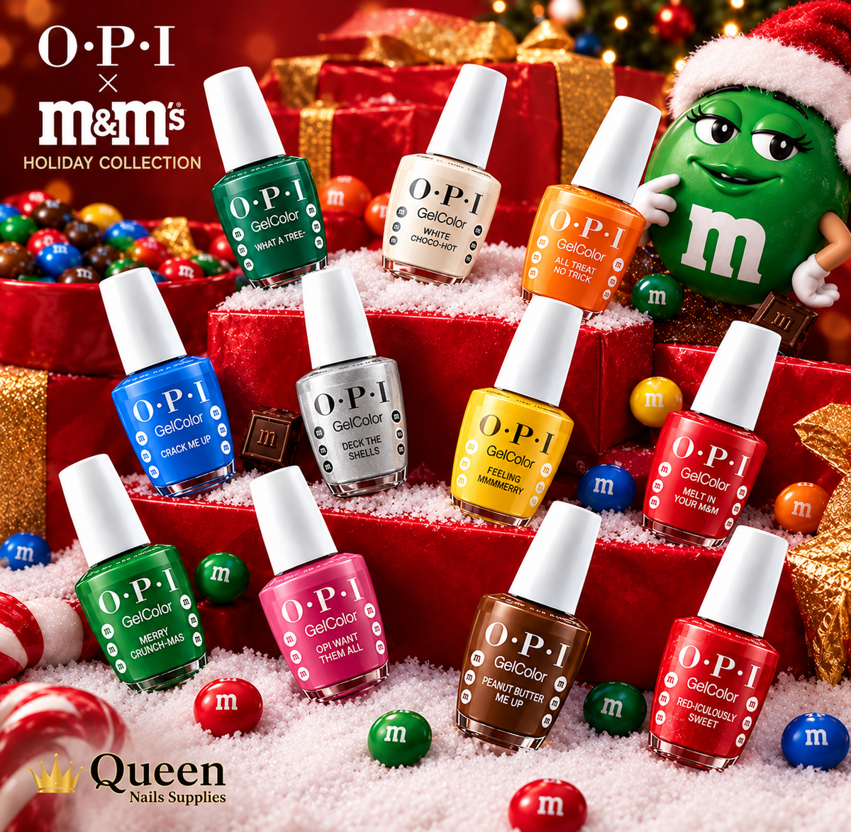 OPI - "Sweeten Your Mani x M&M's" Holiday 2026 12pc Collection W/ Display